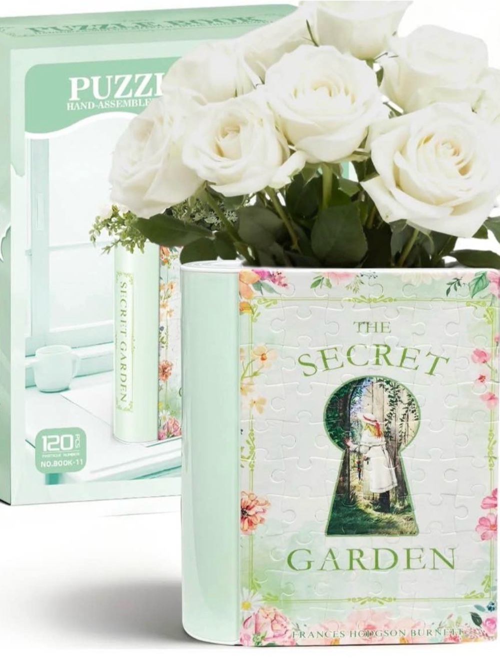 The Secret Garden Floral Puzzle Vase - White Roses